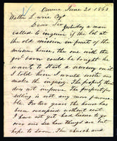 Letter to Walter Lowrie from Peter Dougherty, Omena, June 20, 1863.