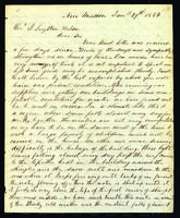 Letter to Rev. J. Leighton Wilson from Peter Dougherty, New Mission, January 24, 1854.