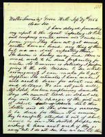 Letter to Walter Lowrie from Peter Dougherty, Grove Hill, September 29, 1854.