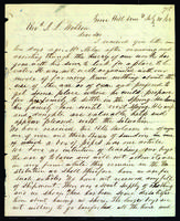 Letter to Rev. J.L. Wilson from Peter Dougherty, Grove Hill, July 21, 1854.