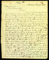 Letter to Walter Lowrie from Peter Dougherty, Mackinac, December 25, 1838. 