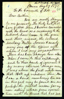 Letter to the Committee of Foreign Missions from Peter Dougherty, Omena, August 29, 1870.