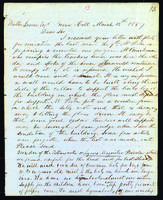 Letter to Walter Lowrie from Peter Dougherty, Grove Hill, March 12, 1857.