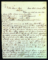 Letter to Walter Lowrie from Peter Dougherty, Grove Hill, March 13, 1856.