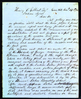 Letter to Henry C. Gilbert from Peter Dougherty, Grove Hill, September 8, 1854.