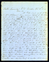 Letter to Walter Lowrie from Peter Dougherty, Old Mission, October 31, 1854.