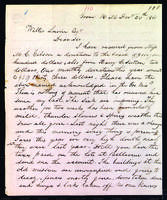 Letter to Walter Lowrie from Peter Dougherty, Grove Hill, December 20, 1861.