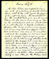 Letter from Peter Dougherty, Omena, July 26, 1862.