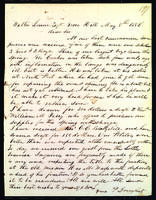 Letter to Walter Lowrie from Peter Dougherty, Grove Hill, May 8, 1856.