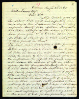 Letter to Walter Lowrie from Peter Dougherty, Omena, August 23, 1860.