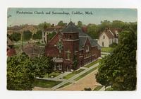 Presbyterian Church and Surroundings, Cadillac, Michigan.