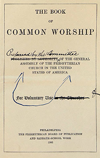 Presbyterian Church in the U.S.A. Special Committee on Forms and Services Records, circa 1897-1910.